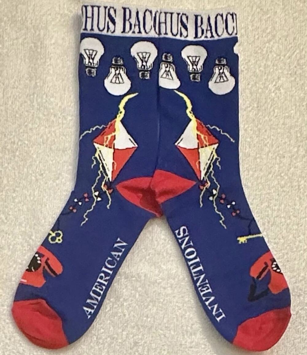 Bacchus 2026 Socks Inventions New Orleans Mardi Gras Krewe Favor Throw